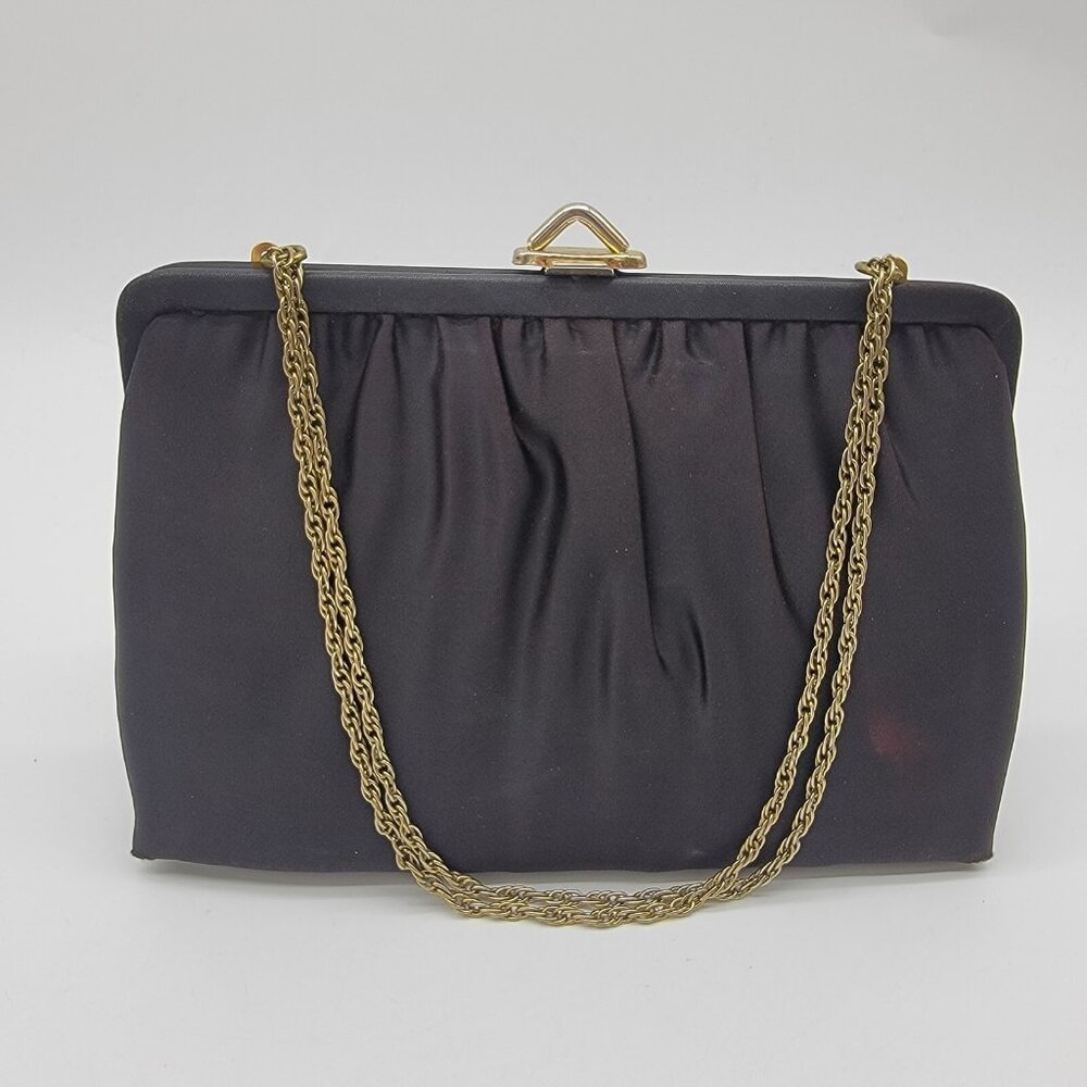 MARDANE Bag Vintage Black Purse Clutch Shoulder Mirror Chain‎ Strap